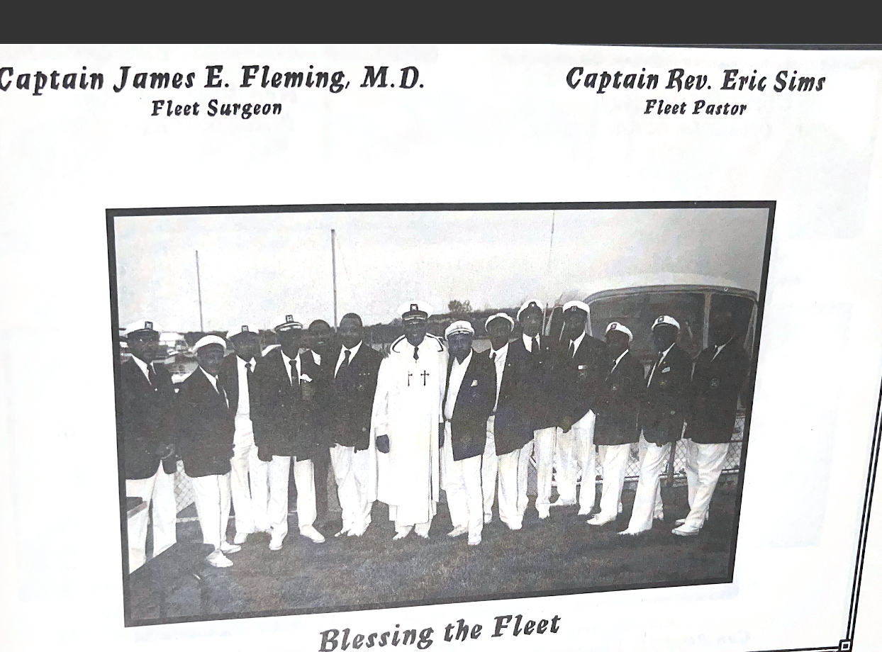 Members in dress whites — Blessing the Fleet